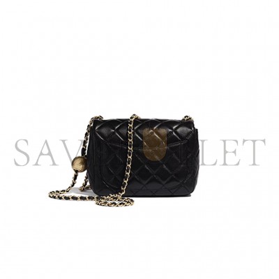 CHANEL MASTER METAL BALL LAMBSKIN FLAP BAG AS1786 (18*13*7cm)